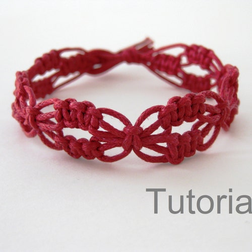 Macrame Bracelet Pattern Red Lacy Macrame Bracelet Pattern - Etsy