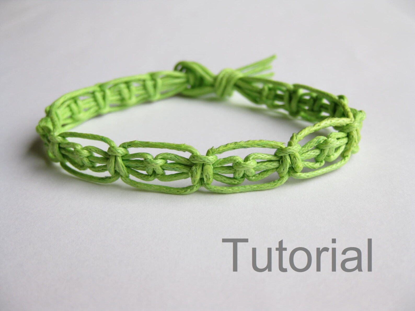 Easy Knotted Bracelet Instructions Pdf Macrame Pattern Green - Etsy