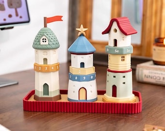 Leuchtturm-Dauerkalender, Mini-Haus-Schreibtischdeko, Geschenk für Studenten