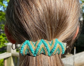 Beaded Hair Clip Barrette - Turquoise