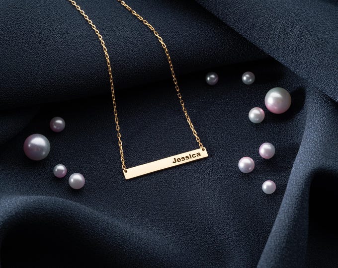 Personalized Tag Bar Name Necklace, Custom Jewelry