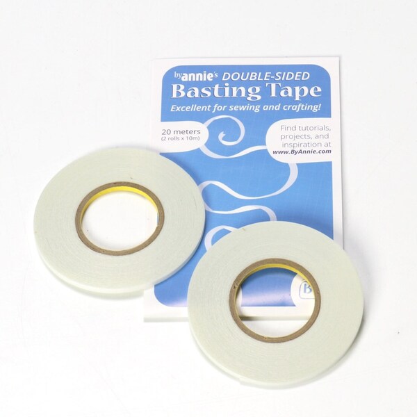 Double Sided Basting Tape | By Annie SUP217 | 2 Rolls | Craft Supply | For Bag Making | Sticky Tape