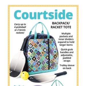 Courtside Backpack Tote Pattern | By Annie PBA303 | Travel Bag | Racket Tote | Gym Bag | Pickleball Bag