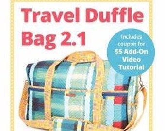 Travel Duffle Bag 2.1 Pattern | By Annie PBA203-2.1 | Carryon Bag | Travel Organizer | Sewing Pattern