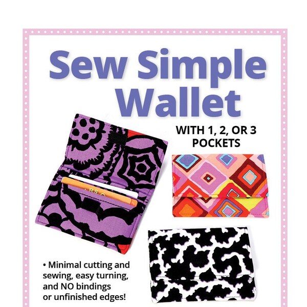Sew Simple Wallet Pattern | By Annie PBA304 | Organizer, Portable | Interior Pockets | Sewing Pattern