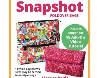 Snapshot Foldover Bags Pattern | By Annie Bag Pattern PBA299 | Travel Organizer | Craft Organizer | Purse Pattern | 2 Sizes