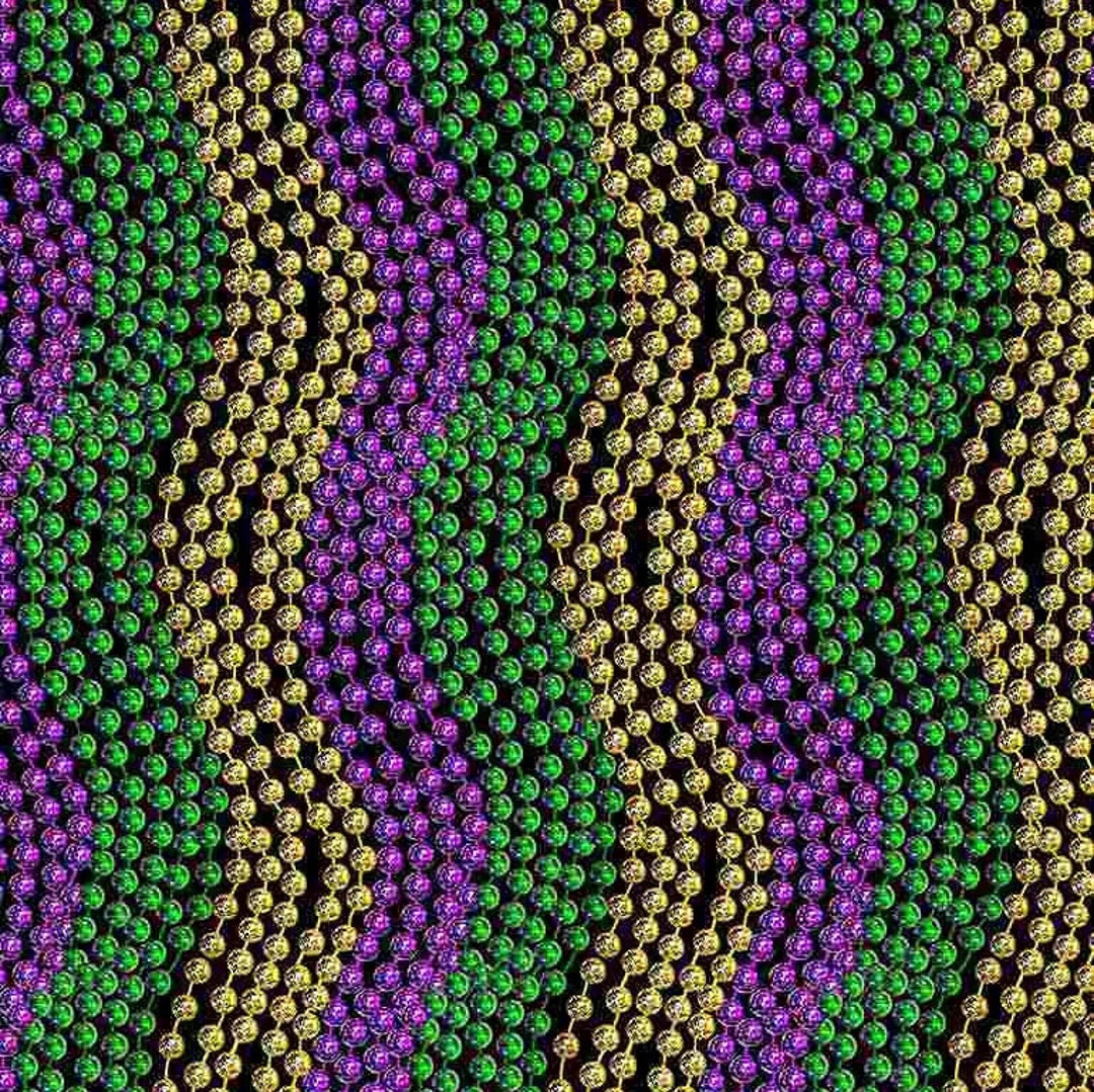 Timeless Treasures Digital Mardi Gras Beads Quilting and Crafting
