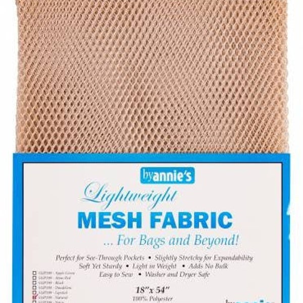 Natural Lightweight Mesh Fabric By Annie SUP209-NATURAL | 100% Polyester | 18" x 54" | Washer and Dryer Safe