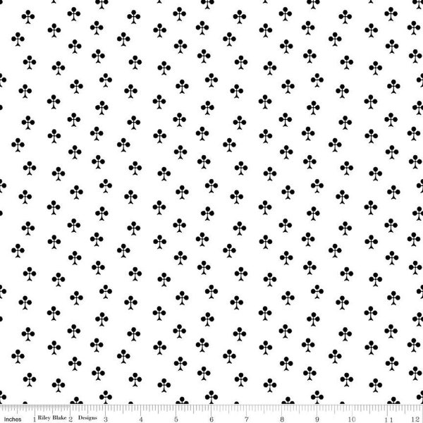 Queen of We'en Clubs White | J Wecker Frisch | Riley Blake Designs C13172-WHITE | Cotton Fabric | Fat Quarters | Yardage