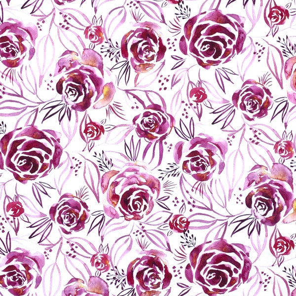 Rosette in Magenta | Moody Bloom by Create Joy Project for Moda Fabrics 8443-11D | 100% Cotton Fabric | Floral | Fat Quarters | Yardage |