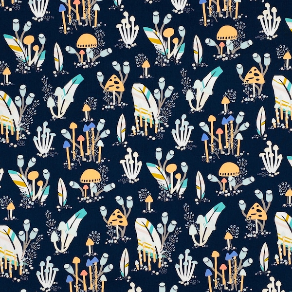 ON SALE | Forest Trail Waterfall in Navy | Indian Summer by Sarah Watson | Art Gallery Fabrics | 100% Cotton Quilting Fabric | Yardage