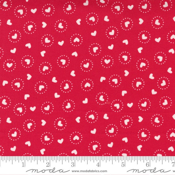 Dancing Hearts Sweetheart Red | Holiday Essentials Love by Stacy Iest Hsu | Moda Fabrics 20751-12 | Cotton Quilting Fabric | Valentine's Day
