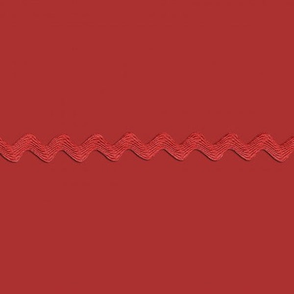 5/8 Inch Ric Rac in Red | 3 Yard Bundle | Galaxy Notions GAN765041-180 | Craft Trim for Quilting, Apparel, Home Decor | 100% Polyester