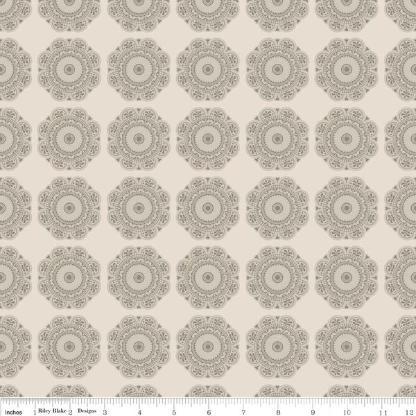 ON SALE | Medallions in Gray | Lost & Found 2 by My Mind's Eye | Riley Blake Designs C3693 | 100% Cotton Fabric | Fat Quarters | Yardage