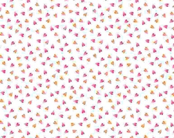 Corações divertidos em branco | Coleção Kitty Cactus da Timeless Treasures FUN-C8239 | Tecido de algodão | Dia dos Namorados | Metragem