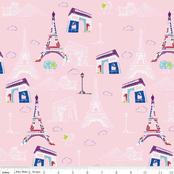 Pepe in Paris Fabric Riley Blake YARD Black & White Eiffel Tower Pepe in Paris Fabric Riley Blake YARD Black & White Eiffel Tower