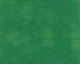 Grunge in Kelly Green | BasicGrey for Moda Fabrics 30150-232 | Cotton Fabric | Green Textured Solid | Blender | Fat Quarters | Yardage