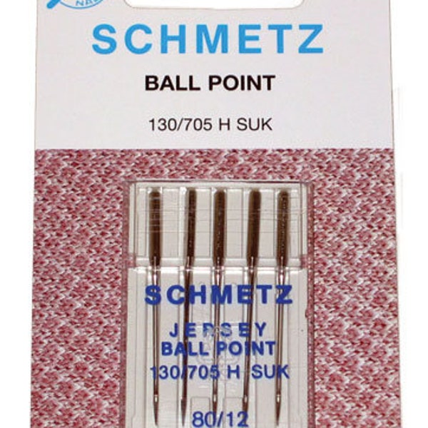 Schmetz Jersey Ball Point Needles | Sewing Machine Needles | 80/12, 130/705H SUK, Art. 1714