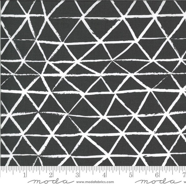 Rustic Triangle in Charcoal Black | Zoology by Gingiber | Moda Fabrics 48303-18 | 100% Cotton Fabric | Geometric | Fat Quarters | Yardage