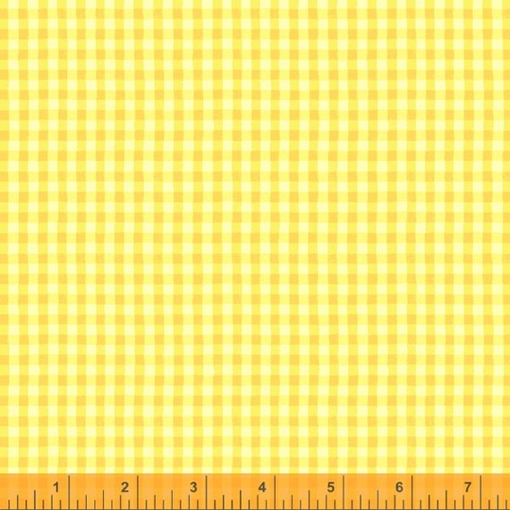 Gingham Plaid in Sunshine Yellow | Farm Friends by Whistler Studios | Windham Fabrics 52444A-8 | 100% Cotton Fabric | Yardage