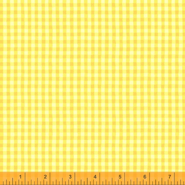 Gingham Plaid in Sunshine Yellow | Farm Friends by Whistler Studios | Windham Fabrics 52444A-8 | 100% Cotton Fabric | Fat Quarters | Yardage