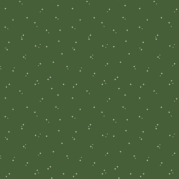 Stars in Green | Mod Meow by Amanda Niederhauser | Riley Blake Designs C10284 | 100% Cotton Quilting Fabric | Fat Quarters | Yardage
