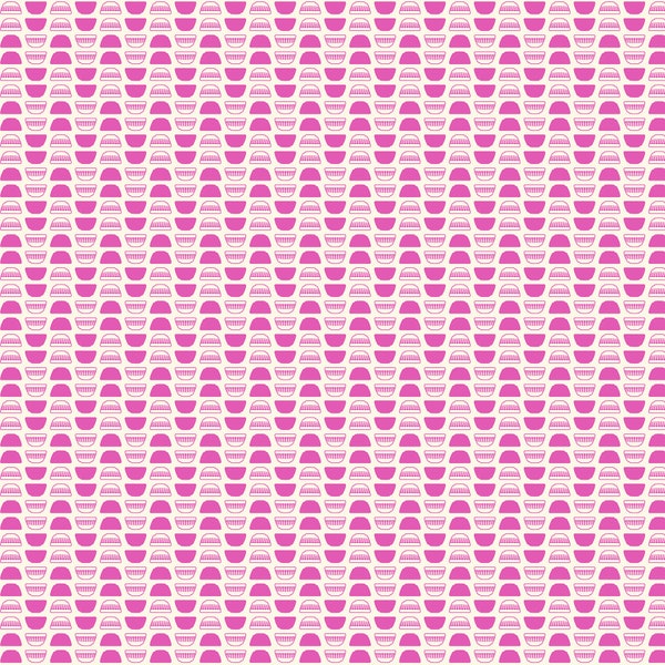 Bowls in Fuchsia Pink | Butterscotch by Dana Willard | FIGO Fabrics 90184-21 | Cotton Fabric | Vintage Mixing Bowls | Fat Quarters | Yardage