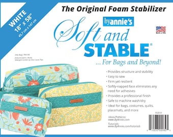 18" x 58" White Soft and Stable | by Annie's SS2018 | Foam Stabilizers | Lightweight | 100% Polyester