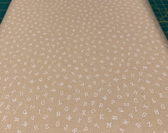 ON SALE | Primer Midnight in Natural | Muslin Mates for Moda Fabrics 9938-12 | 100% Cotton Fabric | Alphabet in Cream | Fat Quarters