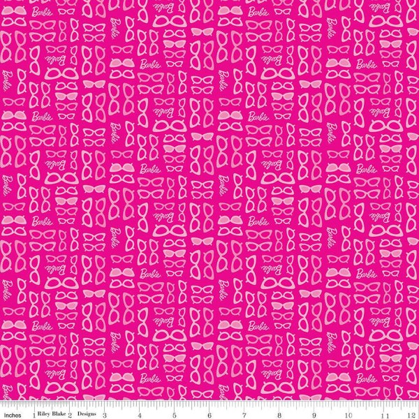 Barbie World Barbie Glasses in Hot Pink | Riley Blake Designs C15025-HOTPINK | Novelty | 100% Cotton | Fat Quarters | Yardage