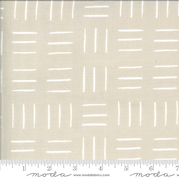 Opposing Lines in Feather Tan, White | Zoology by Gingiber | Moda Fabrics 48304-12 | 100% Cotton Fabric | Geometric | Fat Quarters | Yardage