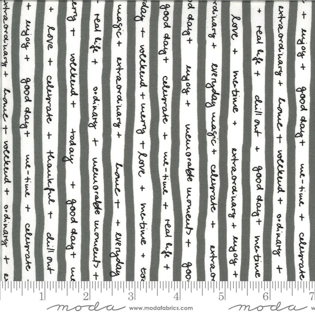 Quotes in Graphite Gray Quotation by Zen Chic Moda Fabrics 173212 100