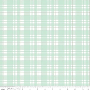 Plaid in Mint Green/Rose Gold Sparkle | Glam Girl by Dani Mogstad | Riley Blake Designs SC8637 | 100% Cotton Fabric | Fat Quarters | Yardage