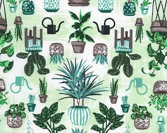 House Plants in Sprout | Wishwell Patio by Vanessa Lillrose & Linda Fitch | Robert Kaufman WEL20435375 | Cotton | Fat Quarters | Yardage