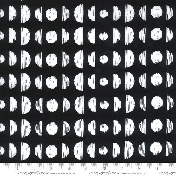 Phases in Ink | Illustrations by Alli K Design | Moda Fabrics 11504-15 | 100% Cotton Fabric | Moon Phases | Novelty | Fat Quarters | Yardage