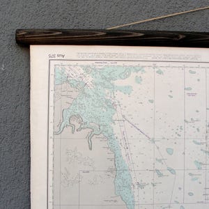 Carta náutica antigua: Costa este de Queensland, Australia, 1985. Mapa desplegable.