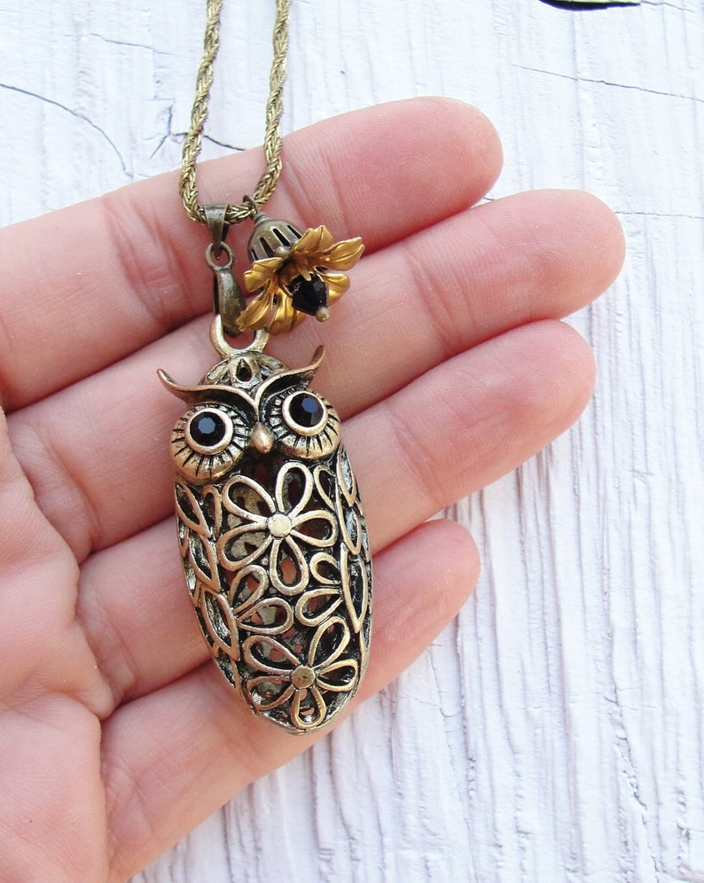 Woodland Necklace Brass Owl image 5