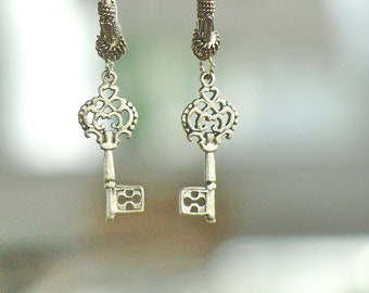 Key Earrings Steampunk jewelry Each Key Holds a Treasure