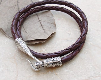 Leather Dragon Bracelet Leather and Metal