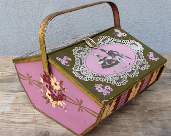 Caja de hojalata vintage de Alemania Occidental: bote de caramelos de los años 50