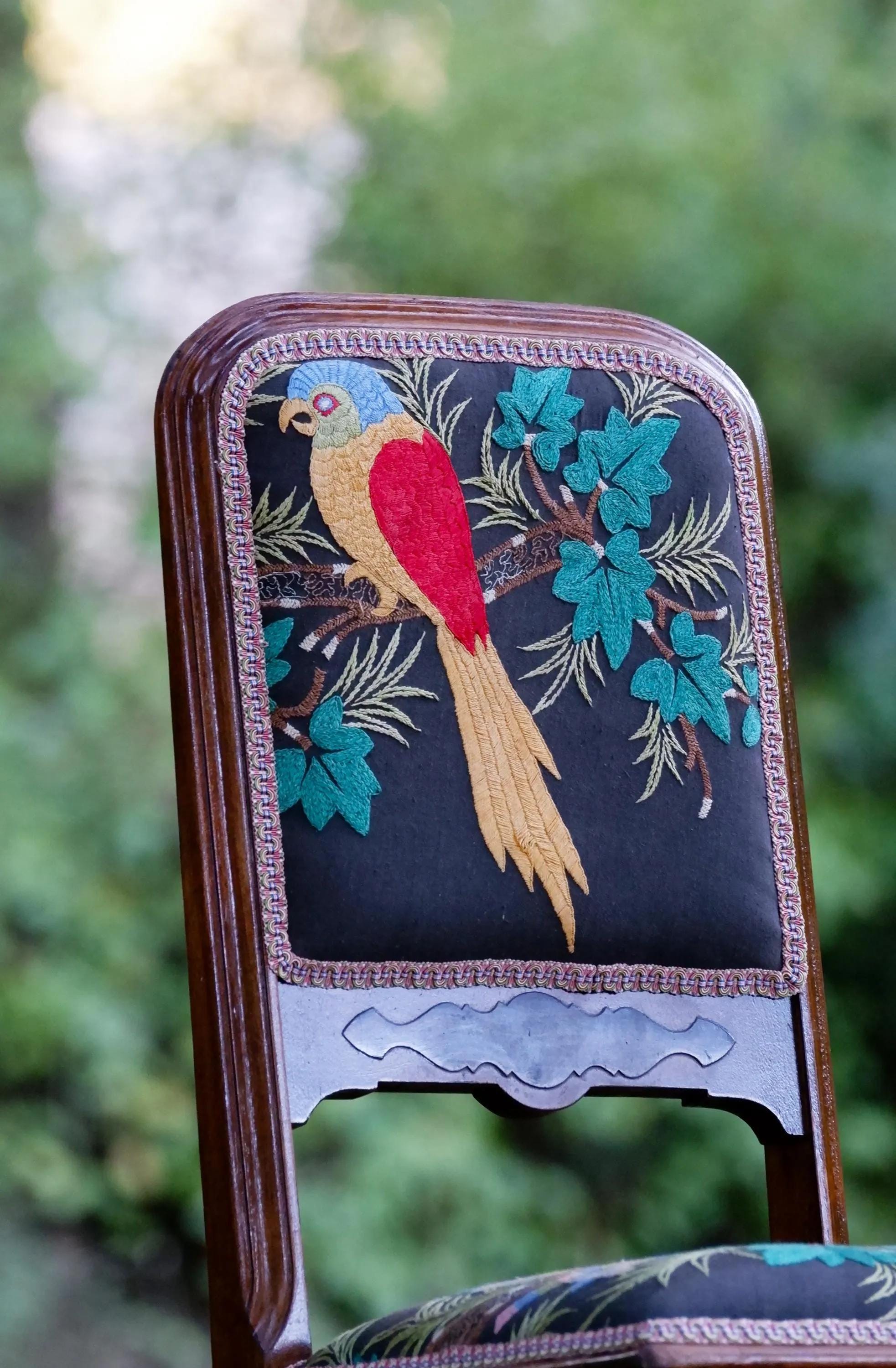 Embroidered antique chairs - Etsy 日本
