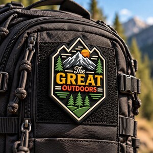 Parche de PVC para actividades al aire libre, parche de montaña de 7,6 cm, parche para senderismo de aventura, parche para mochila con cierre de velcro, regalo para equipo de camping y actividades al aire libre