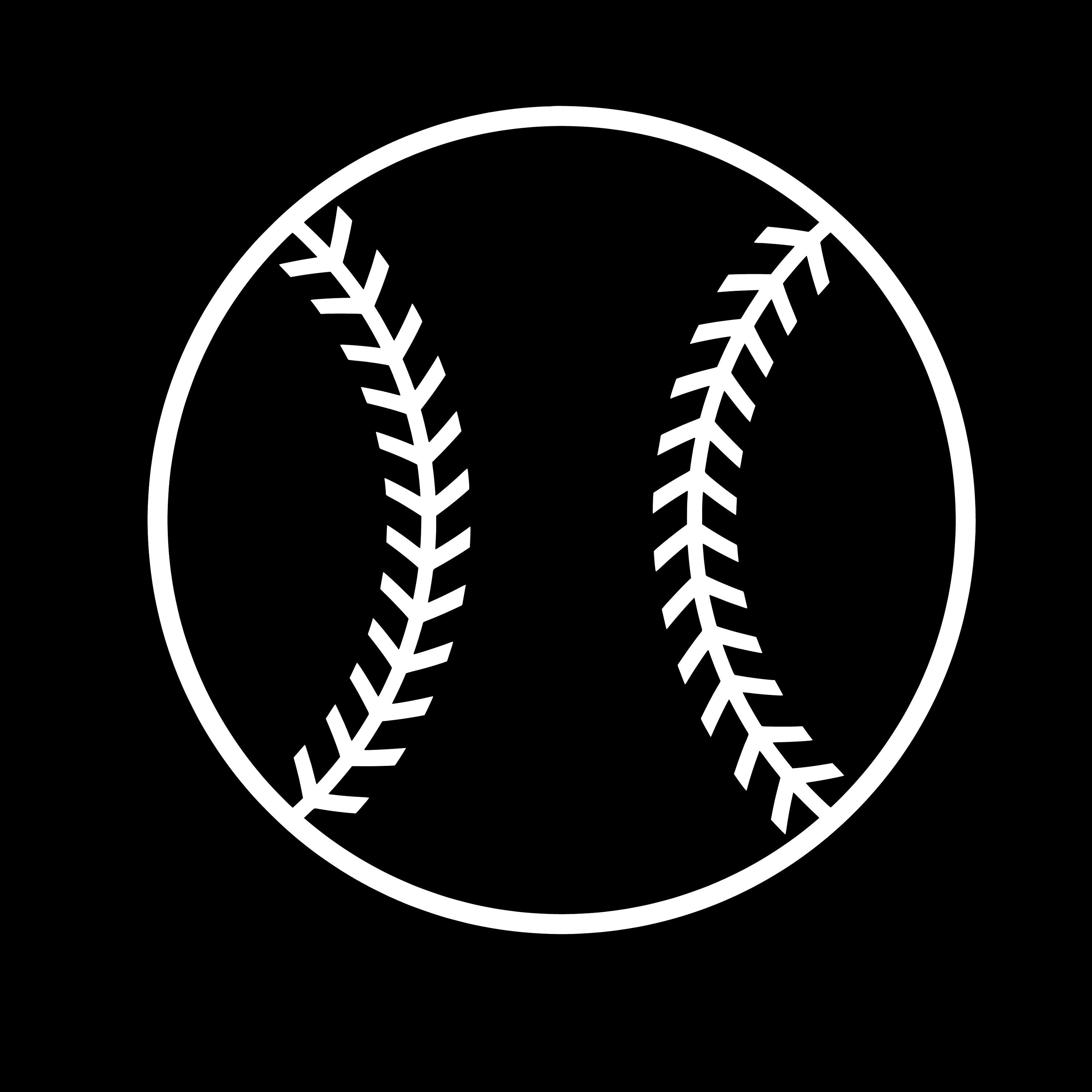 White Baseball Outline Svg Download, PNG JPG Digital Download Baseball