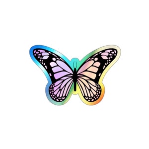 Pink monarch butterfly Decal sticker,  Holographic Die-cut Stickers, Holographic sticker, Butterfly sticker