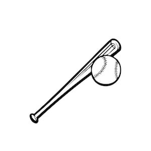 Baseball i kij Svg, cyfrowe pobieranie Baseball Stitch, logo baseballowe Svg, monogram baseballowy Svg, png, jpg, kij baseballowy,