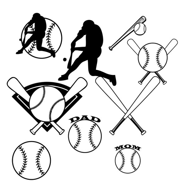 Baseball Bundle svg, home run Svg, Home Plate Svg, Digital Download Baseball Stitch, Baseball Logo Svg, Baseball Svg, png, Sports player