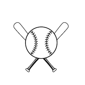 Crossed Baseball Bats Svg, Digital Download Baseball Stitch, Baseball Logo Svg, Baseball Monogram Svg, png, jpg, baseball bat,