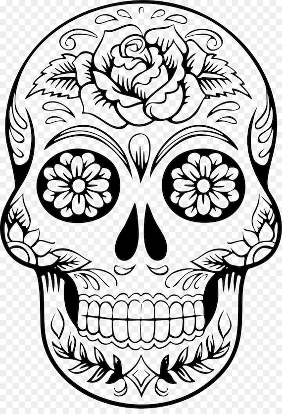 Sugar Skull Svg Png Cut File Download Day of the Dead Skull - Etsy