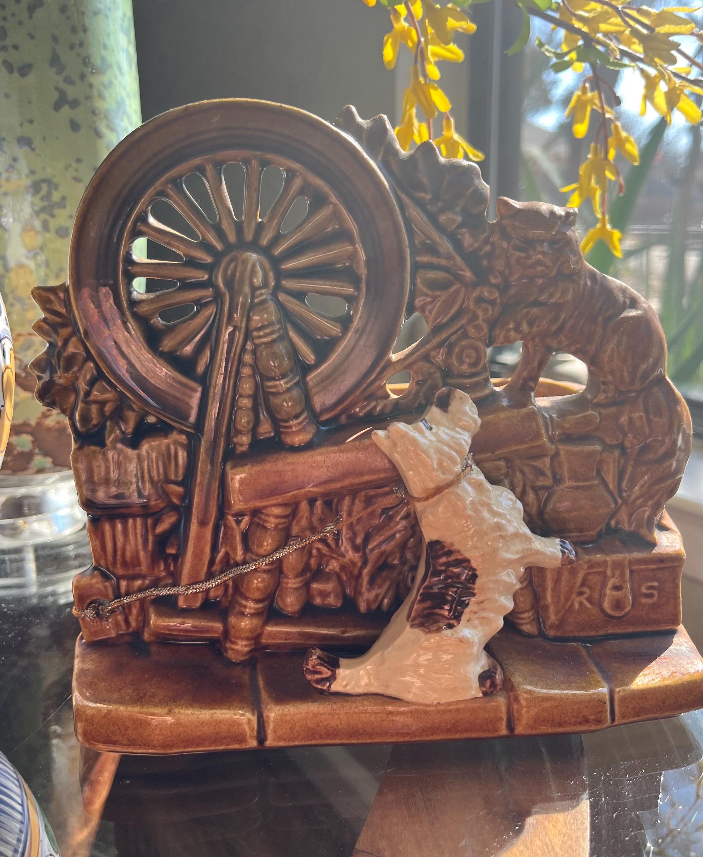 Vintage Mccoy Loom Wheel Planter - Etsy