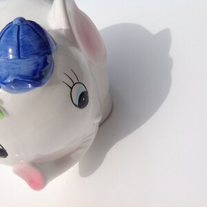 Vintage ceramic Piggy Bank ELEPHANT in a ball cap